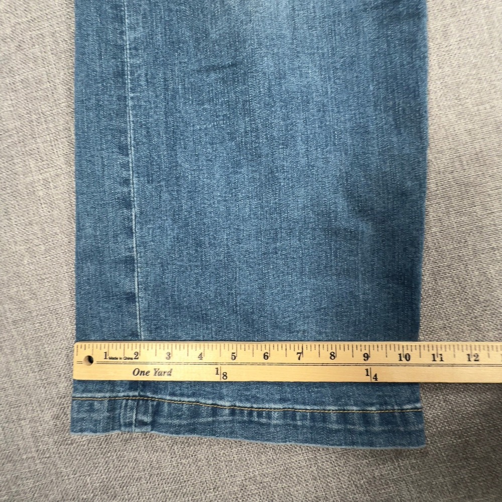 Flamingals Wide Leg Mid Waist Baggy Jeans Womens XS Blue Stitch Detail Y2K NEW - Picture 10 of 12